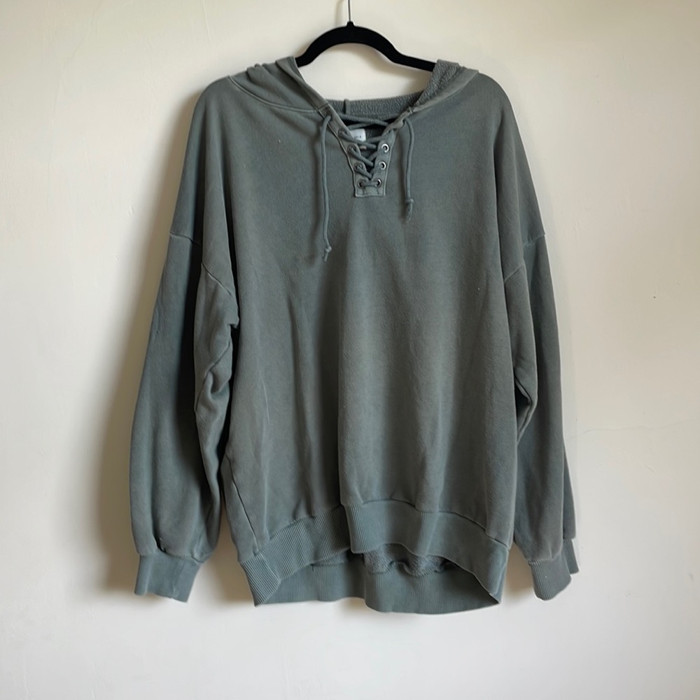Olive American eagle lace up hoodie sweatshirt Size M